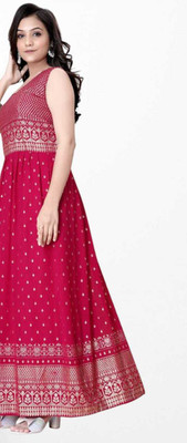 RUDRANI CREATION Flared/A-line Gown(Pink)