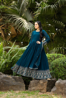 Zarista Creation Flared/A-line Gown(Blue)