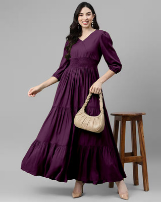 Vastani Enterprise Anarkali Gown(Purple)