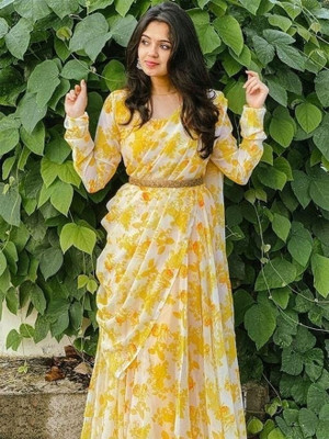 Italiya creation Anarkali Gown(Yellow)