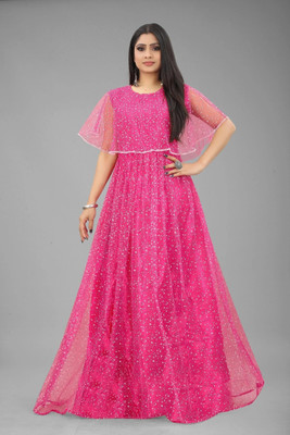 3Buddy Fashion Flared/A-line Gown(Pink)