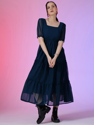 Femvy Flared/A-line Gown(Blue)
