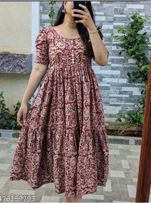 Priyanshi Fashions Flared/A-line Gown(Multicolor)