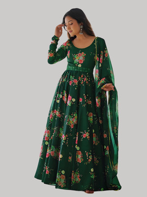 D'CART Flared/A-line Gown(Dark Green)