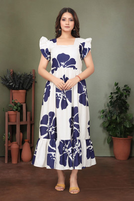 BHARDVAJ K FAB Flared/A-line Gown(White)