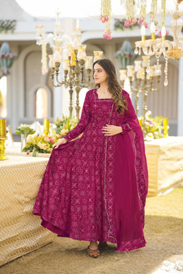 Zestleaf Anarkali Gown(Pink)