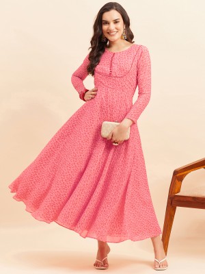 BLACK SCISSOR Flared/A-line Gown(Pink)