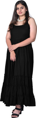 label priyankka trivedi Flared/A-line Gown(Black)