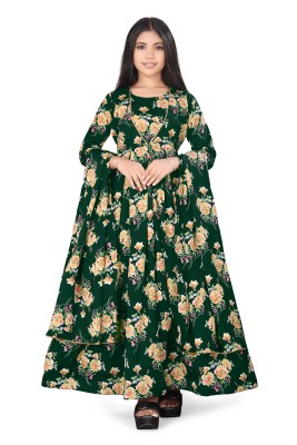 AALO FASHIONS Flared/A-line Gown(Green)