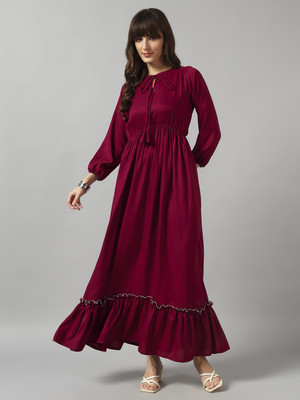 Femvy Anarkali Gown(Purple)