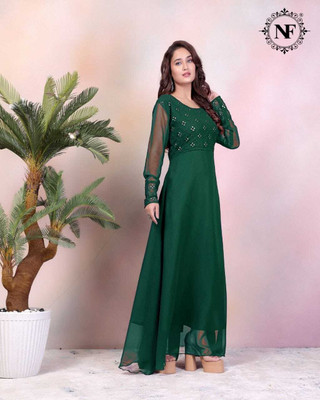 SK Creation Flared/A-line Gown(Green)