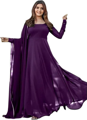 MSbharshiv Anarkali Gown(Purple)