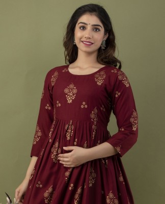 Mialo fashion Anarkali Gown(Maroon)