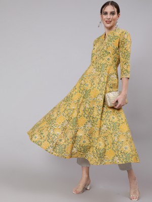 GLAM ROOTS Anarkali Gown(Yellow)