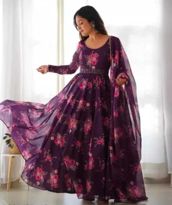 D'CART Flared/A-line Gown(Purple)