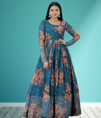 Kedar Fab Anarkali Gown(Multicolor)