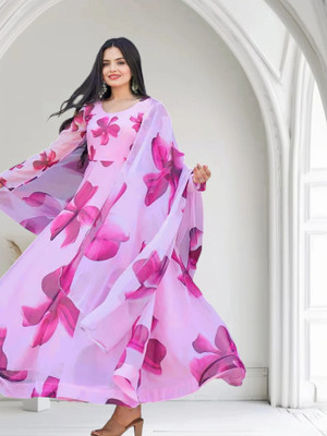 aasha Fashion Anarkali Gown(Pink)
