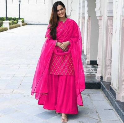 ESHANAY ENTERPRISE Flared/A-line Gown(Pink)