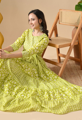 ftDiva Anarkali Gown(Light Green)