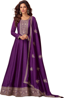 SHREEPAD ENTERPRISE Anarkali Gown(Purple)