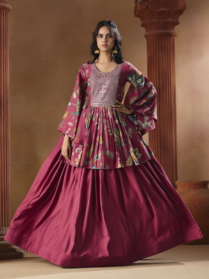 Madhuram Flared/A-line Gown(Pink)