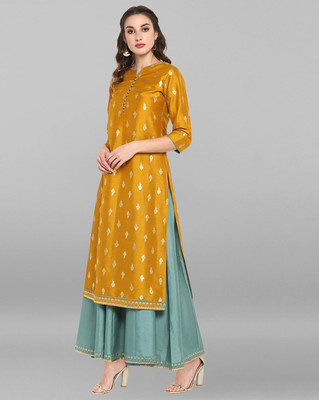 SHREE INFINITY EXPORT Straight Gown(Orange)