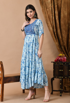 ftDiva Anarkali Gown(Blue)