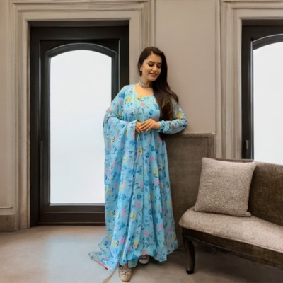 URCREATIV Anarkali Gown(Blue)