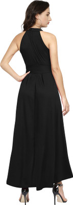 HEER FASHION Straight Gown(Black)