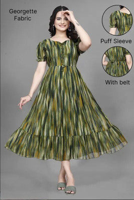 Barters boutique Flared/A-line Gown(Green)