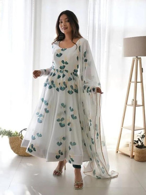 A TO Z FASHION Anarkali Gown(White)