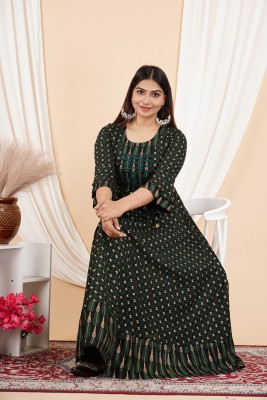 nisken Anarkali Gown(Green)