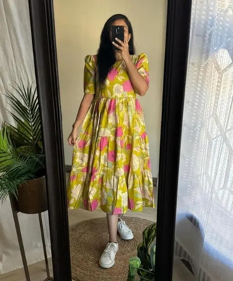 HIRDAY CREATION Flared/A-line Gown(Yellow)