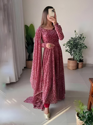 NYALKARAN ENTERPRISE Anarkali Gown(Maroon)