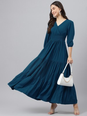 Raiyani Fashion Anarkali Gown(Blue)