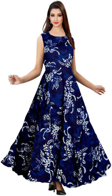 Jwe Flared/A-line Gown(Blue)
