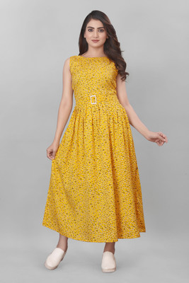 Mastvery Flared/A-line Gown(Yellow)