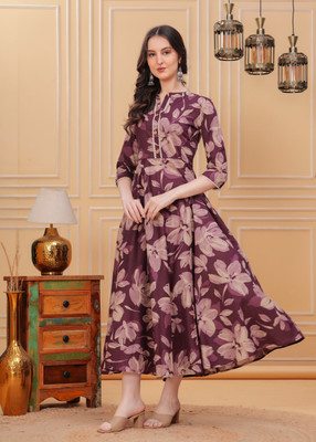 Da vastraagaar Flared/A-line Gown(Blue)