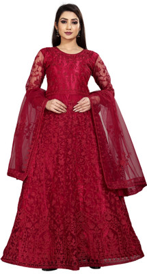 A To Z Cart Anarkali Gown(Maroon)