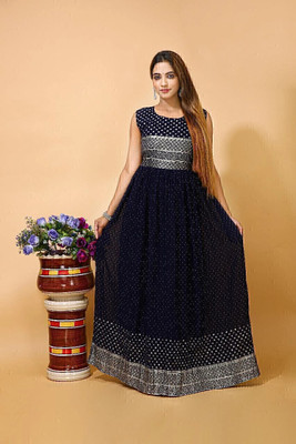 V Creation Anarkali Gown(Blue)