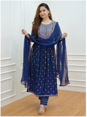 laxmibaa Embroidered Kurta, Palazzo & Dupatta Set
