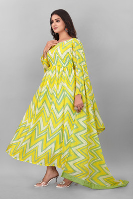 ALISHA FASHION Flared/A-line Gown(Green)