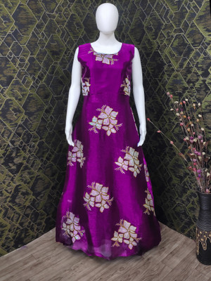 A To Z Cart Flared/A-line Gown(Purple)