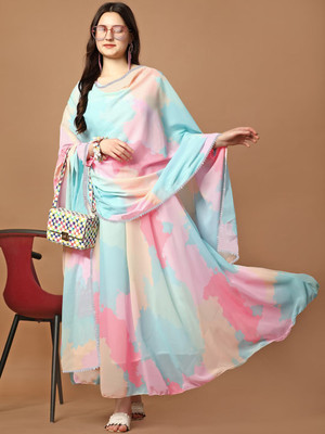 RK Creation Anarkali Gown(Multicolor)