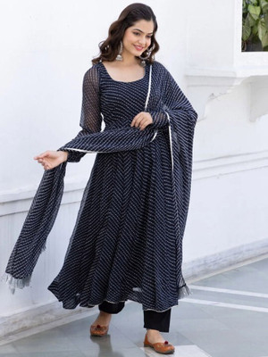 MAA FASHION HUB Anarkali Gown(Black)