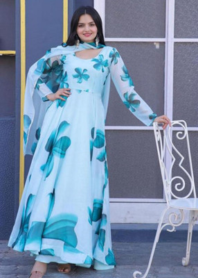 Rajakuddus Anarkali Gown(Light Blue)