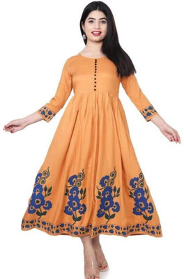 radhe creation Anarkali Gown(Multicolor)