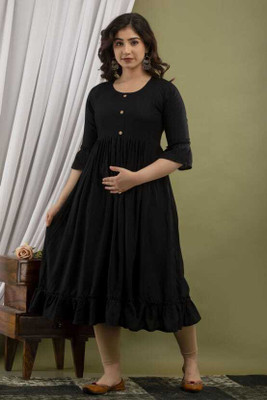 Chahat Gartex Flared/A-line Gown(Black)
