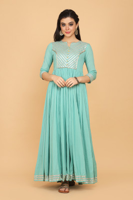 Saanjh Flared/A-line Gown(Light Blue)