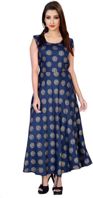 Kuber Fashion Flared/A-line Gown(Blue)